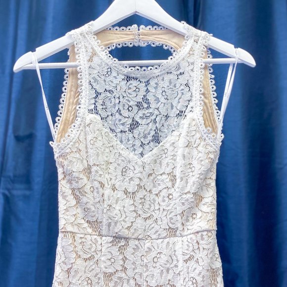 Whimsical Boho Wedding Gown Dress White Floral Lace Maxi Bride Love Everlasting - Picture 4 of 15